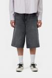 Carhartt Nixon Double Knee Short - Black, Destroy wash, splatter Carhartt Nixon Double Knee Short - Black, Destroy wash, splatter