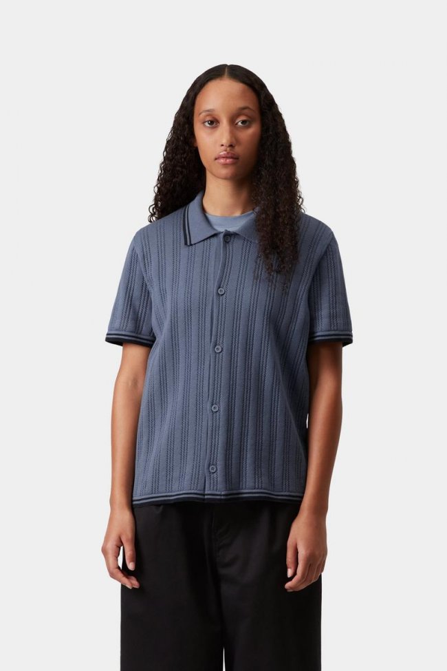 Carhartt W’ S/S Ramsey Knit Shirt - Velvet Blue Carhartt W’ S/S Ramsey Knit Shirt - Velvet Blue