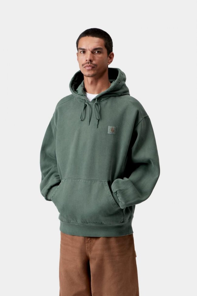 Carhartt Hooded Vista Sweatshirt - Dark Scarab, Garment dyed