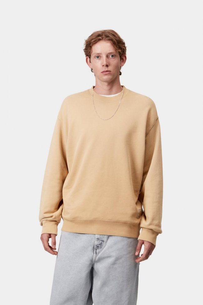 Carhartt Hudson Sweatshirt - Dusty H Brown, Chalk wash