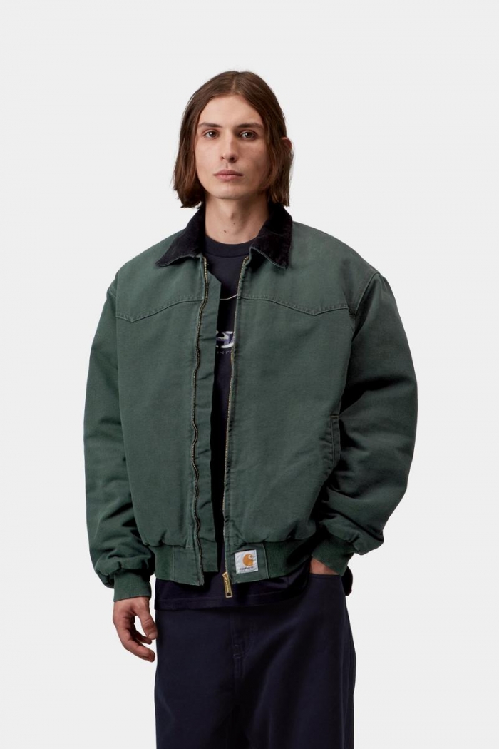 Carhartt OG Santa Fe Jacket - Raven / Black, Stone canvas