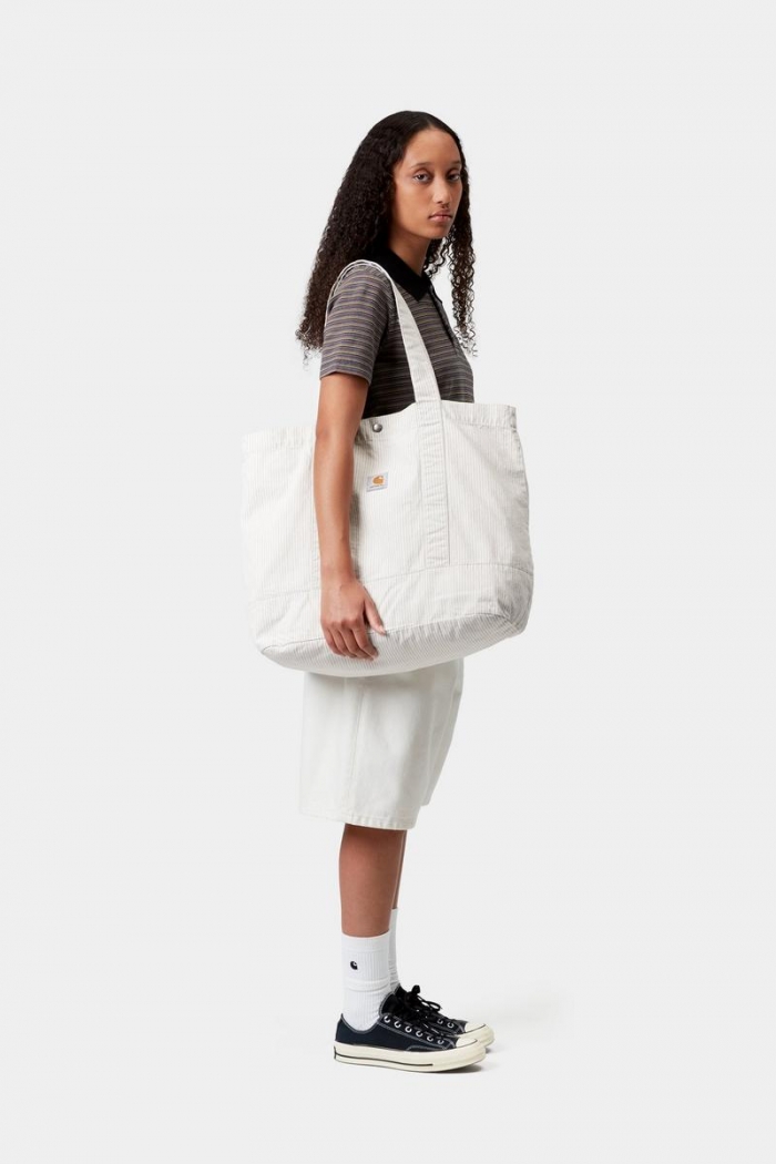 Carhartt Mercer Tote Bag - Mercer Stripe, Graphite / Wax
