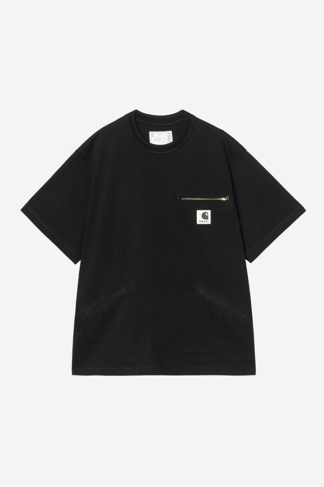 Carhartt sacai x Carhartt WIP Cotton Jersey T-Shirt - Sacai Black Carhartt sacai x Carhartt WIP Cotton Jersey T-Shirt - Sacai Black