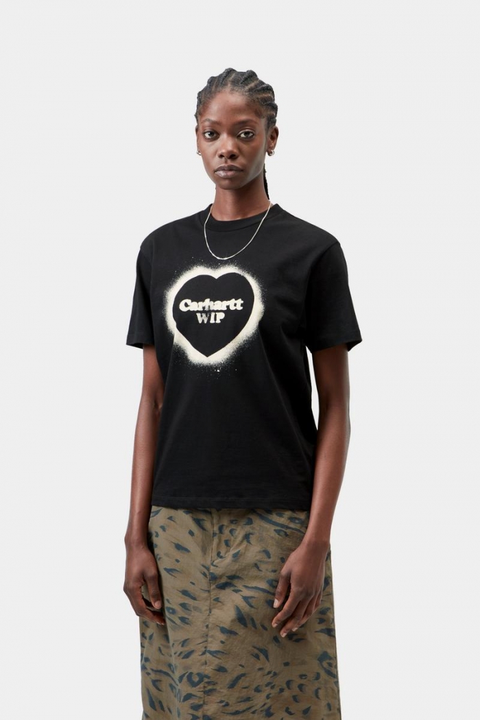 Carhartt S/S Spray Heart T-Shirt - Black