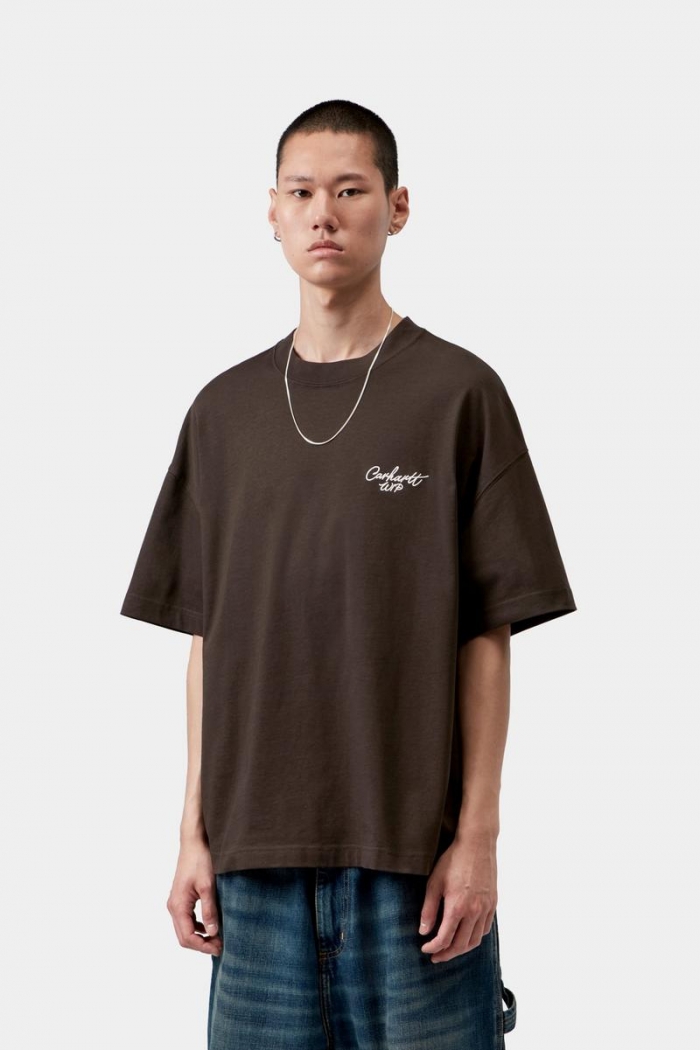 Carhartt S/S Signature Script T-Shirt - Tobacco / Natural