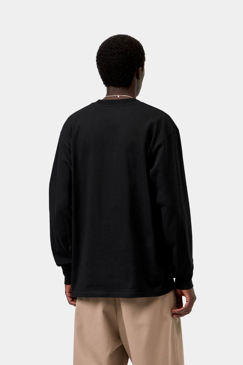 Carhartt L/S American Script T-Shirt - Black