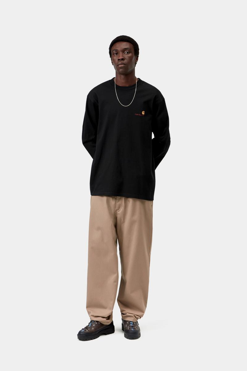 Carhartt L/S American Script T-Shirt - Black