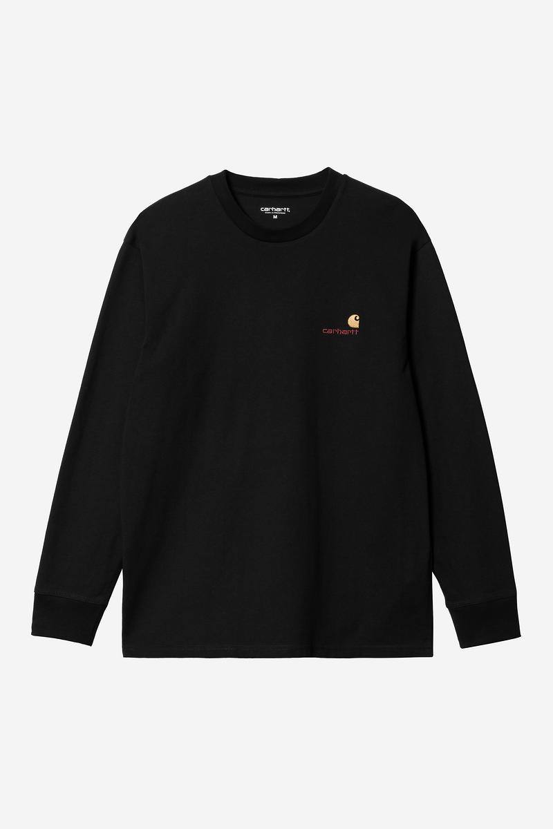 Carhartt L/S American Script T-Shirt - Black