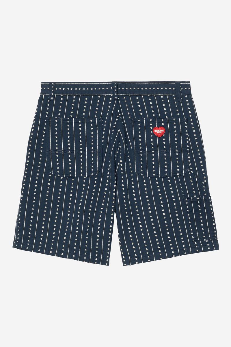 Carhartt Drewe Short - Heart C Pinstripe, Ink / Natural, Rinsed