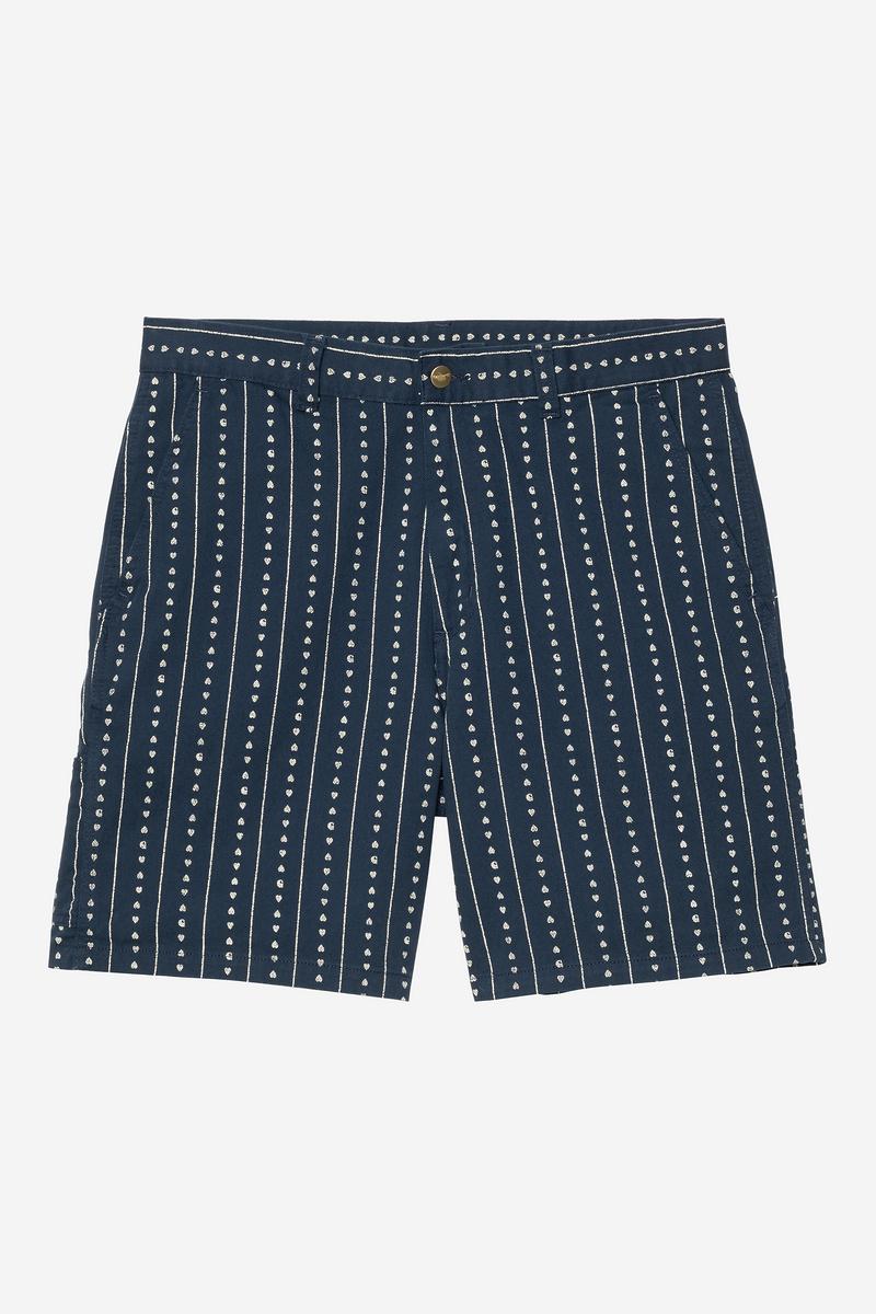 Carhartt Drewe Short - Heart C Pinstripe, Ink / Natural, Rinsed