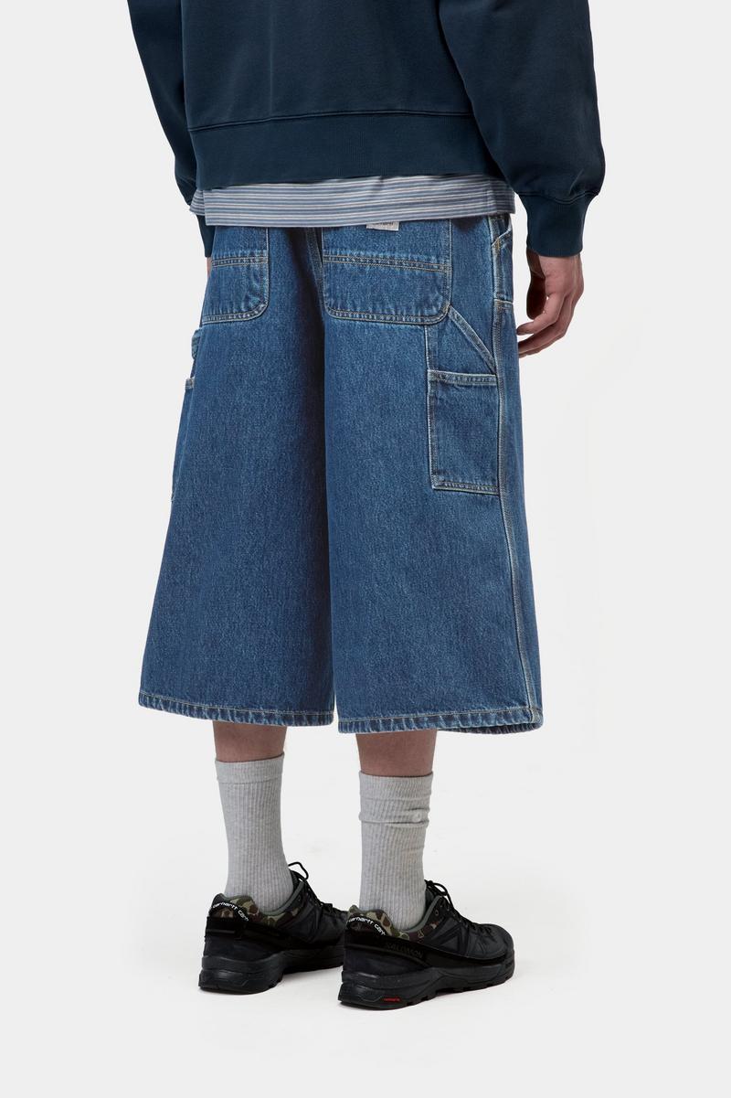 Carhartt OG Double Knee Long Short - Blue, Stone washed