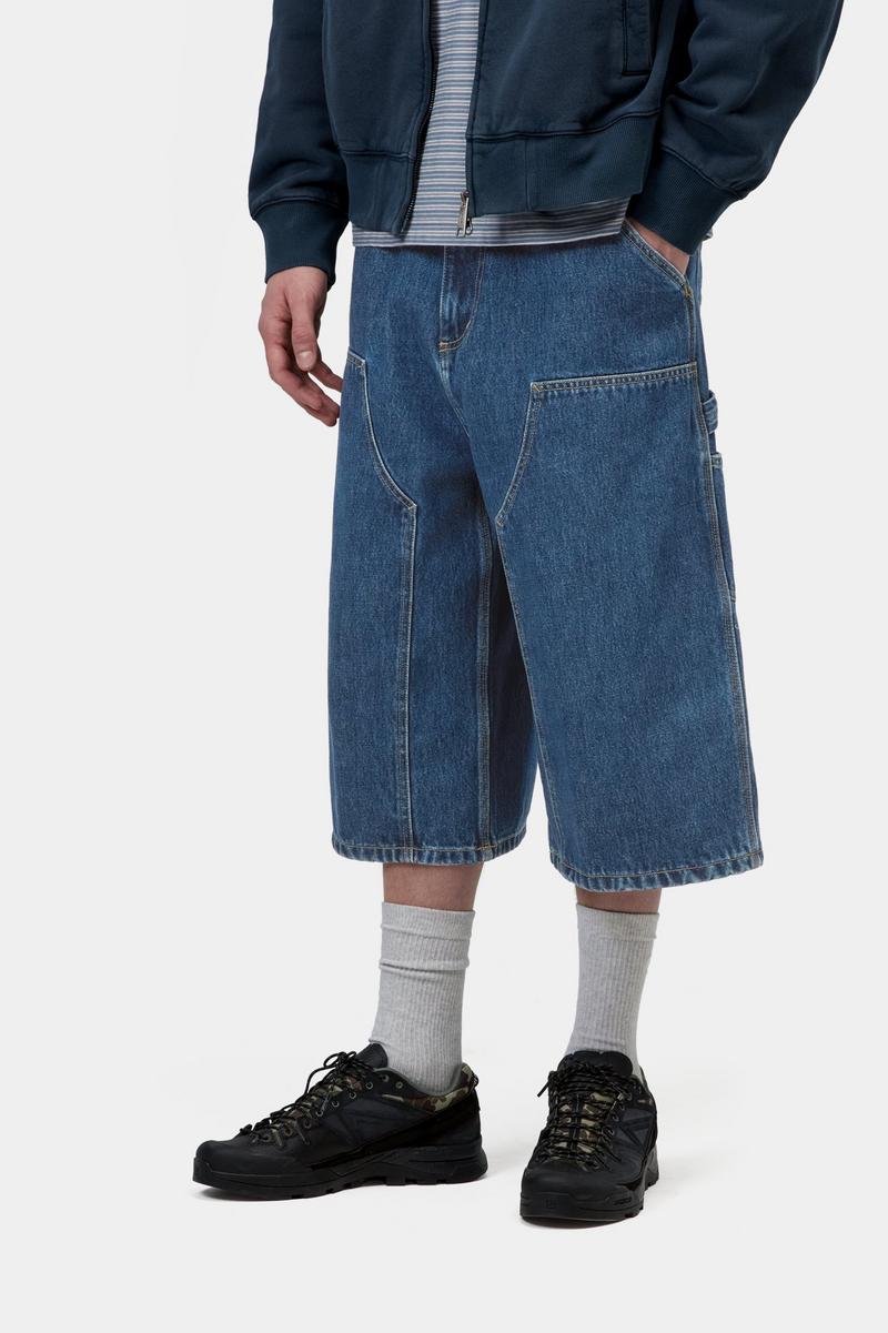 Carhartt OG Double Knee Long Short - Blue, Stone washed