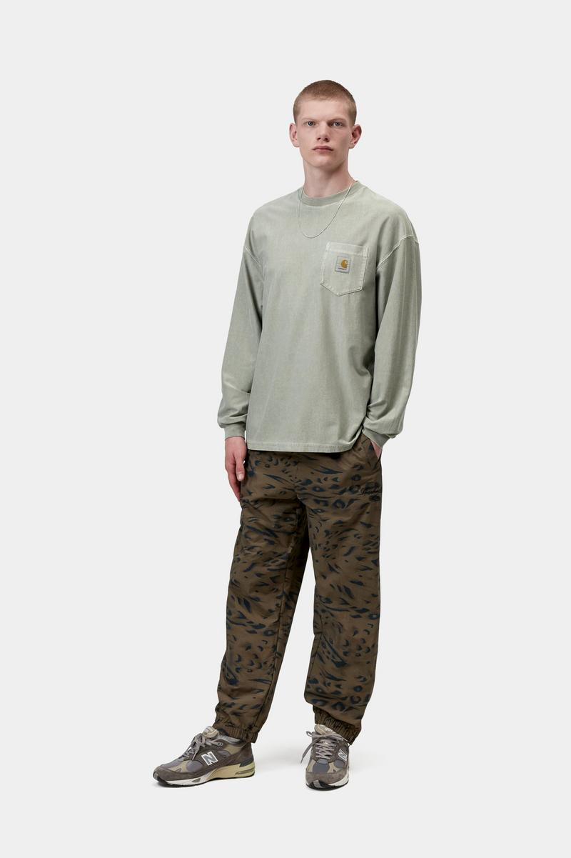 Carhartt L/S Loose Pocket T-Shirt - Shady Green, Garment dyed