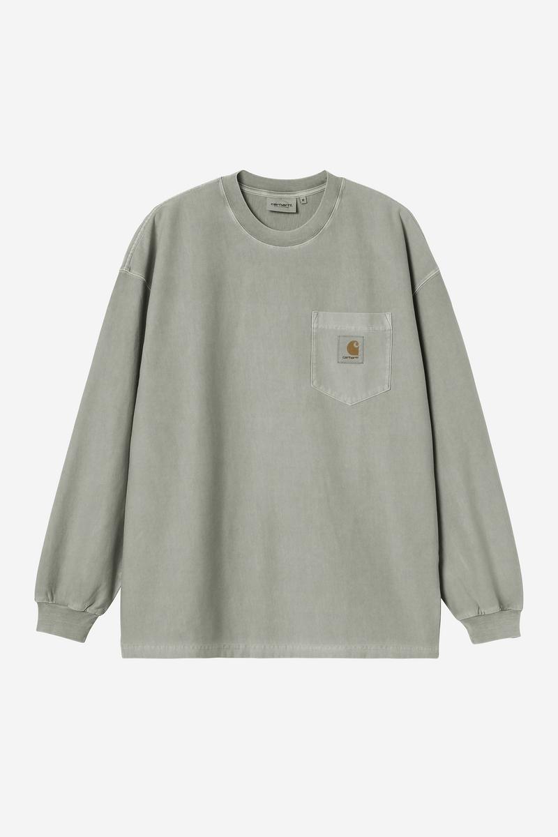 Carhartt L/S Loose Pocket T-Shirt - Shady Green, Garment dyed