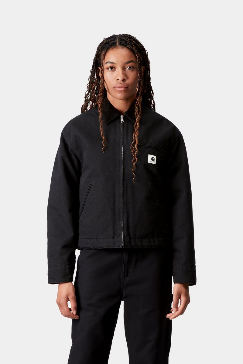 Carhartt OG Detroit Jacket (Winter) - Black / Black, Rinsed