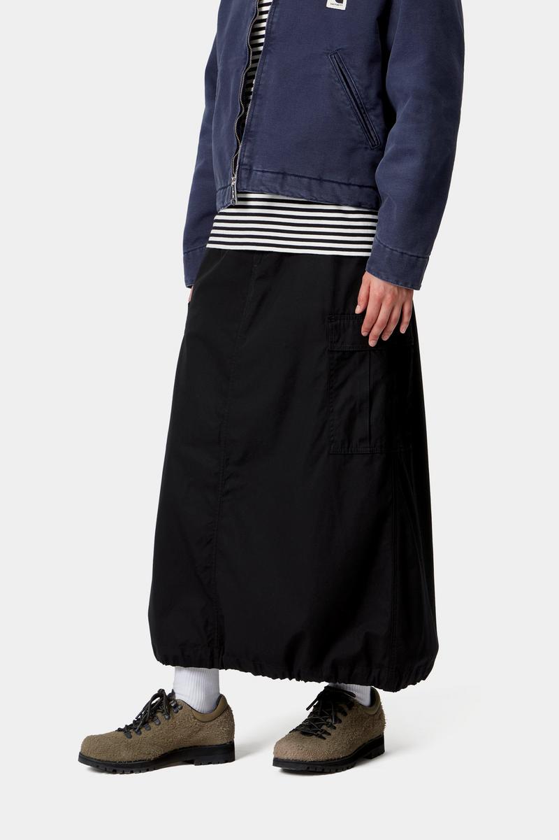 Carhartt Cargo Skirt Long - Black, Rinsed