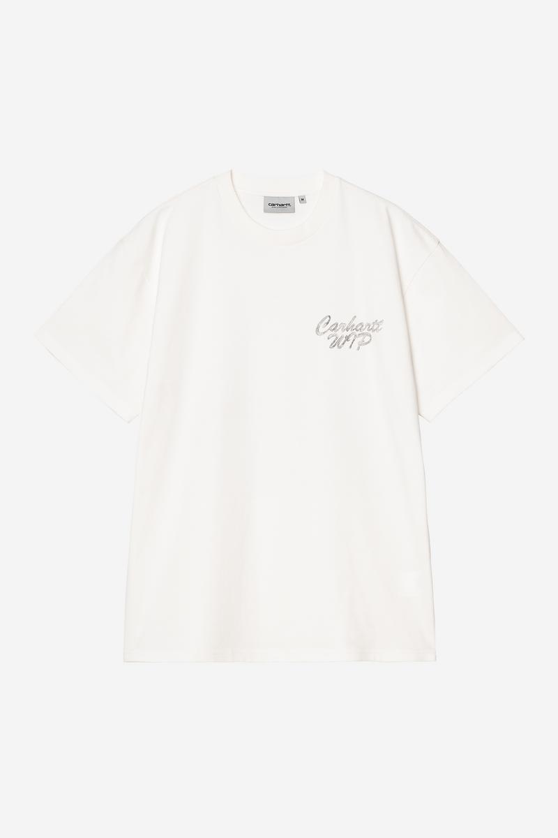 Carhartt S/S Hatching Script T-Shirt - Wax, Garment dyed