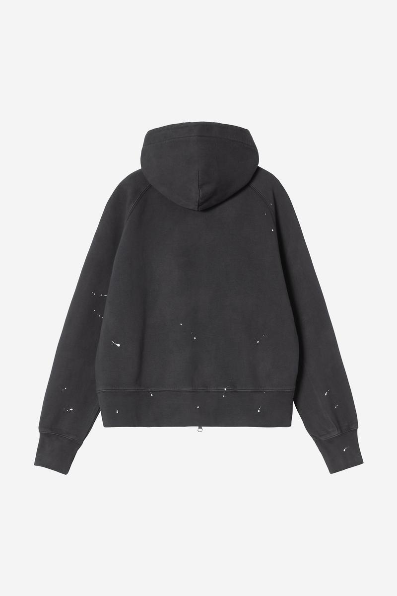 Carhartt Hooded Painter Jacket - Black, Destroy wash, splatter