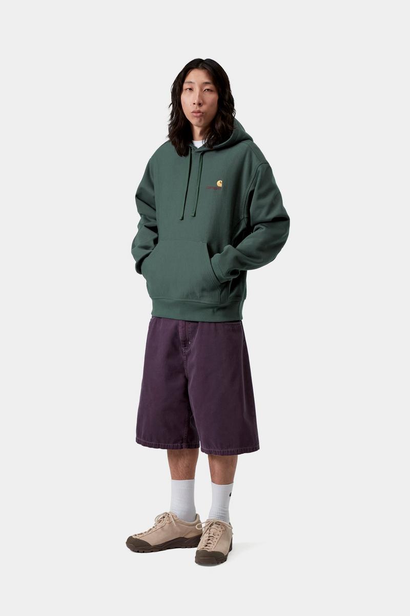 Carhartt Hooded American Script Sweatshirt - Kale Green