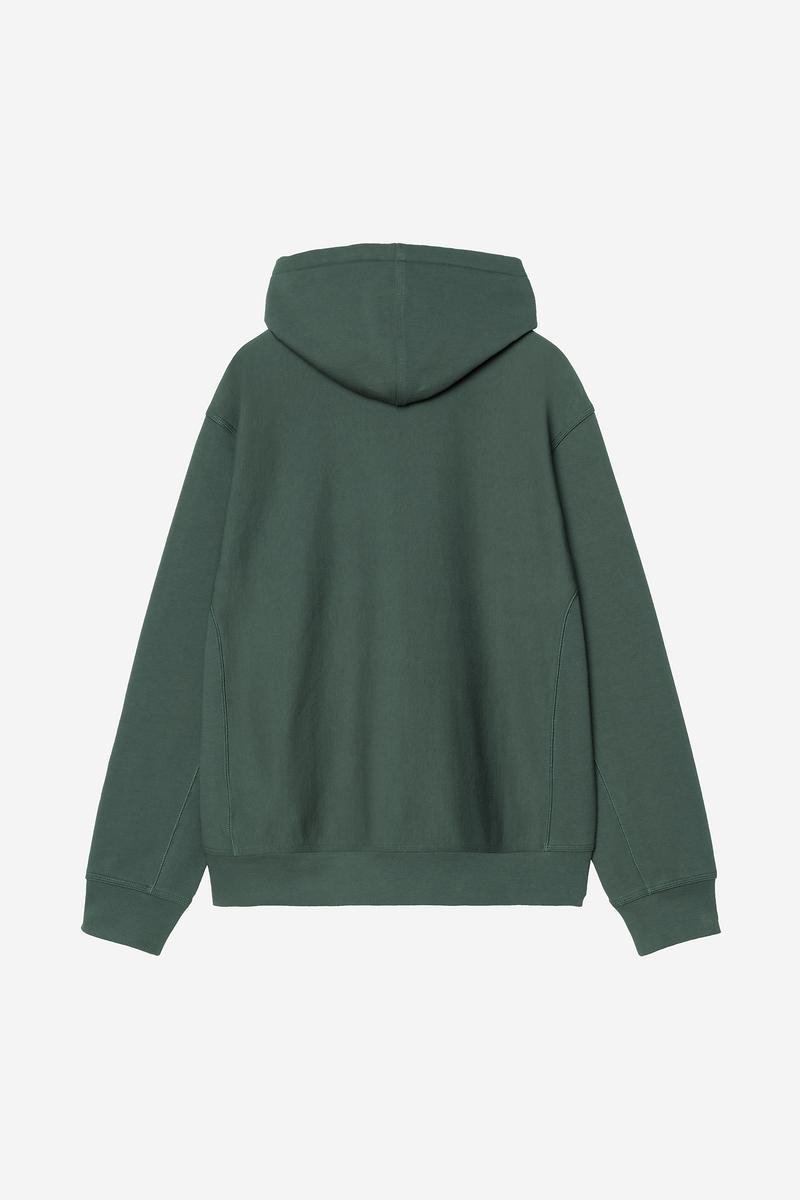Carhartt Hooded American Script Sweatshirt - Kale Green