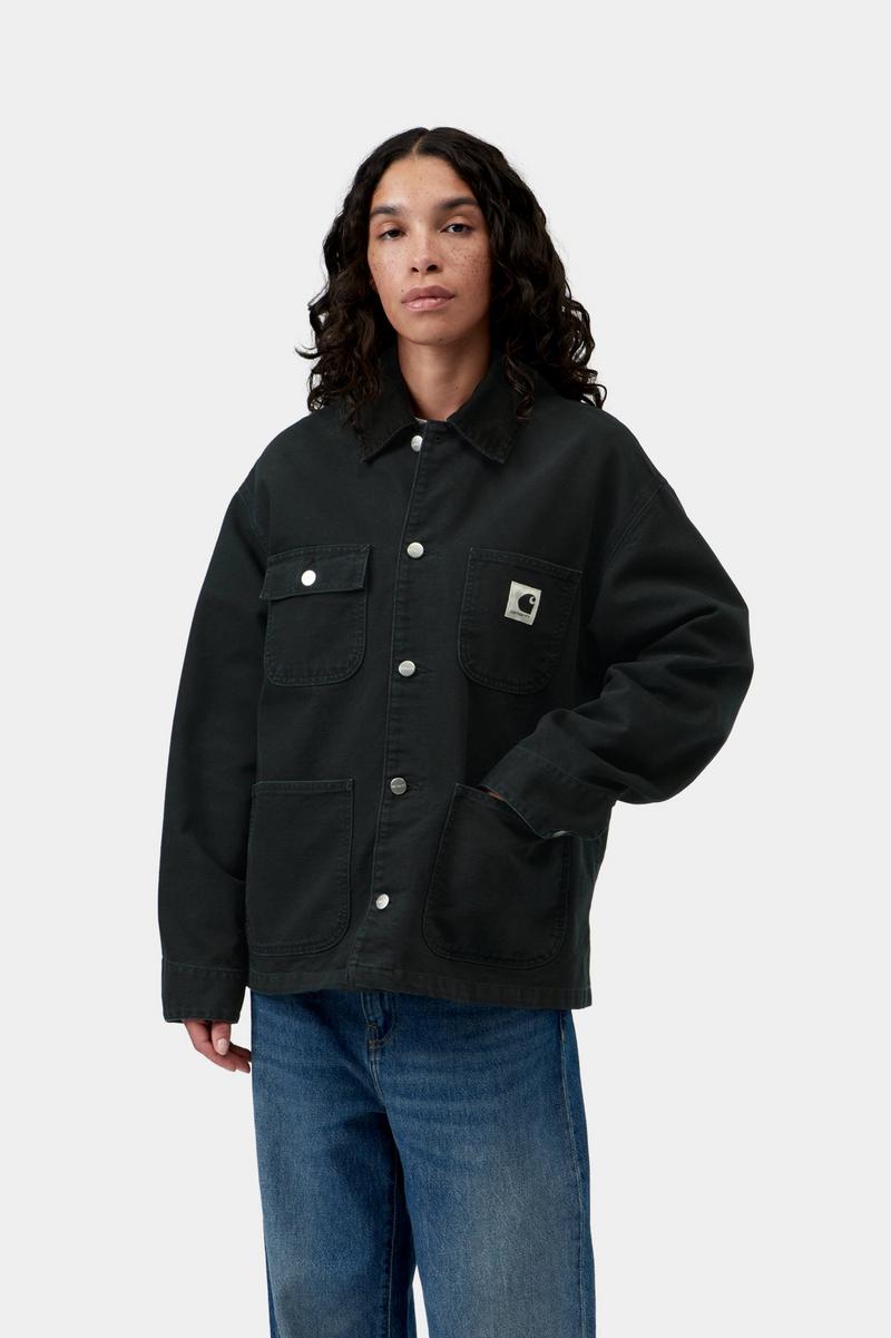 Carhartt OG Michigan Coat - Black / Black, Stone canvas