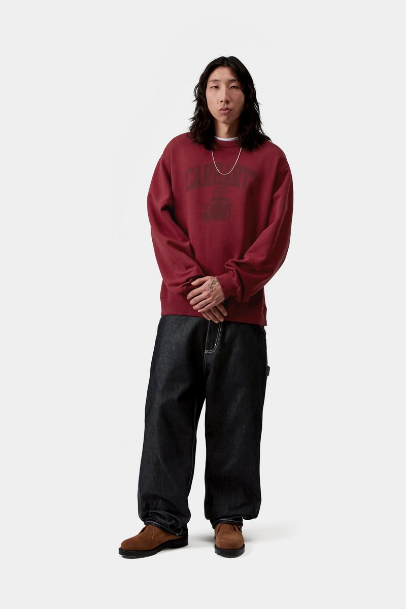 Carhartt Faded Pond Corps Sweatshirt - Marsala, Heavy stone wash