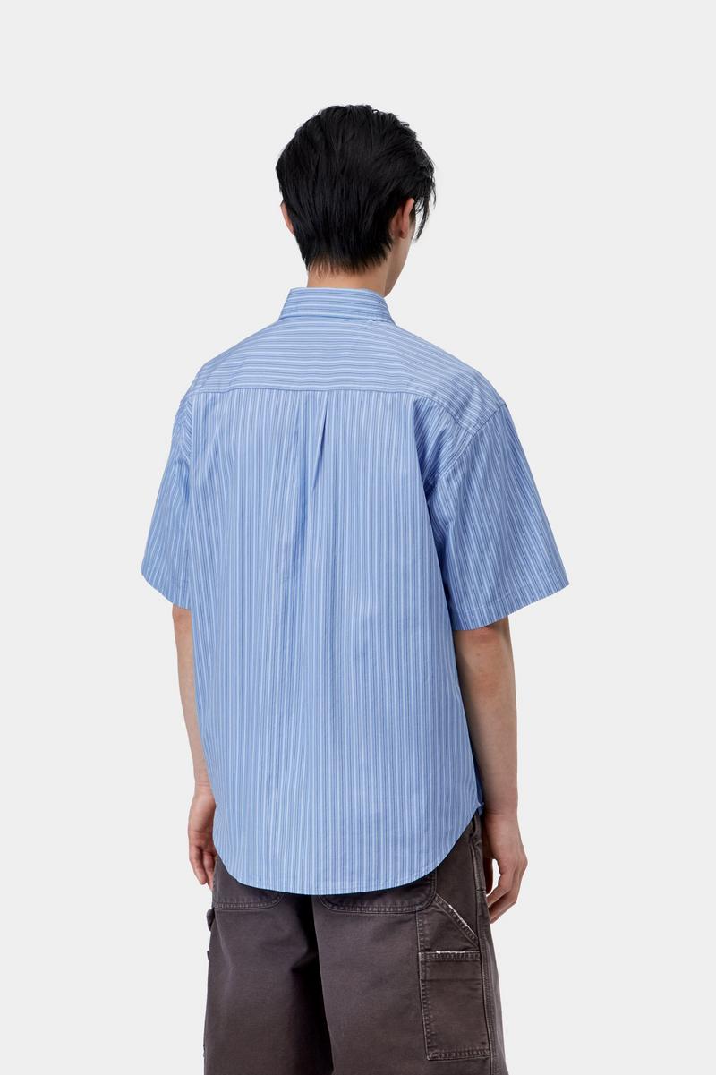 Carhartt S/S Keene Shirt - Keene Stripe, Curacao