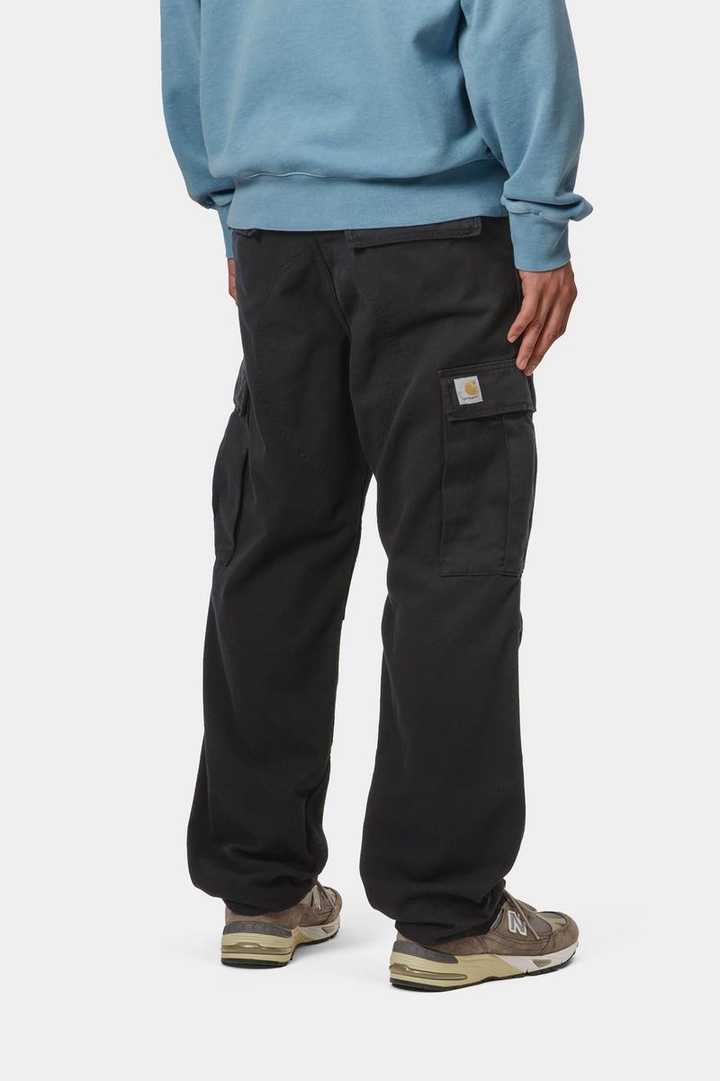 Carhartt Regular Cargo Pant - Black, Garment dyed