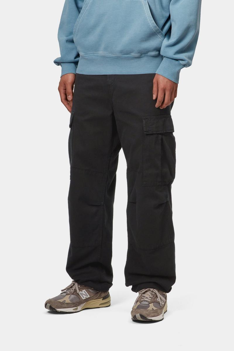 Carhartt Regular Cargo Pant - Black, Garment dyed