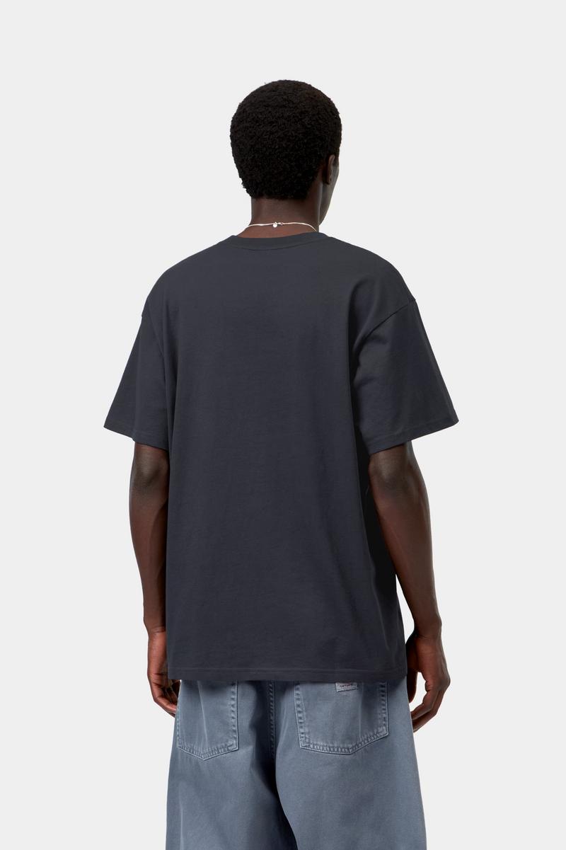 Carhartt S/S Script Embroidery T-Shirt - Dark Navy / White