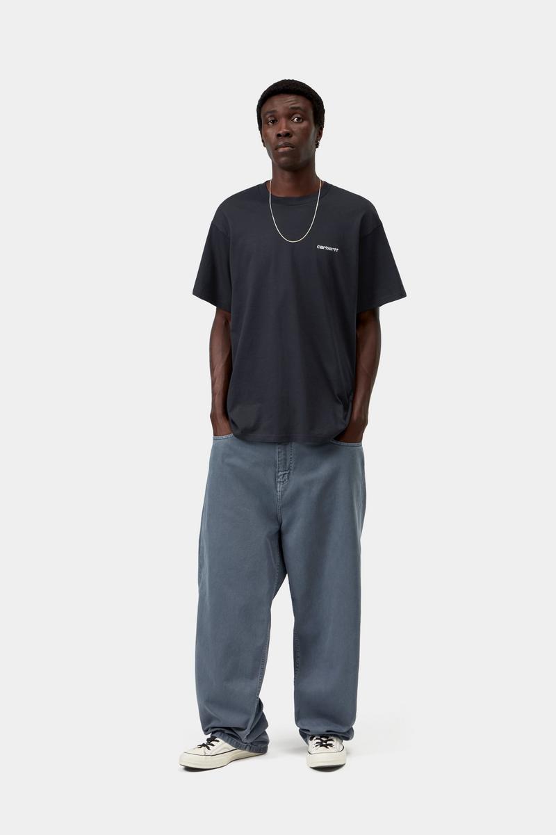 Carhartt S/S Script Embroidery T-Shirt - Dark Navy / White