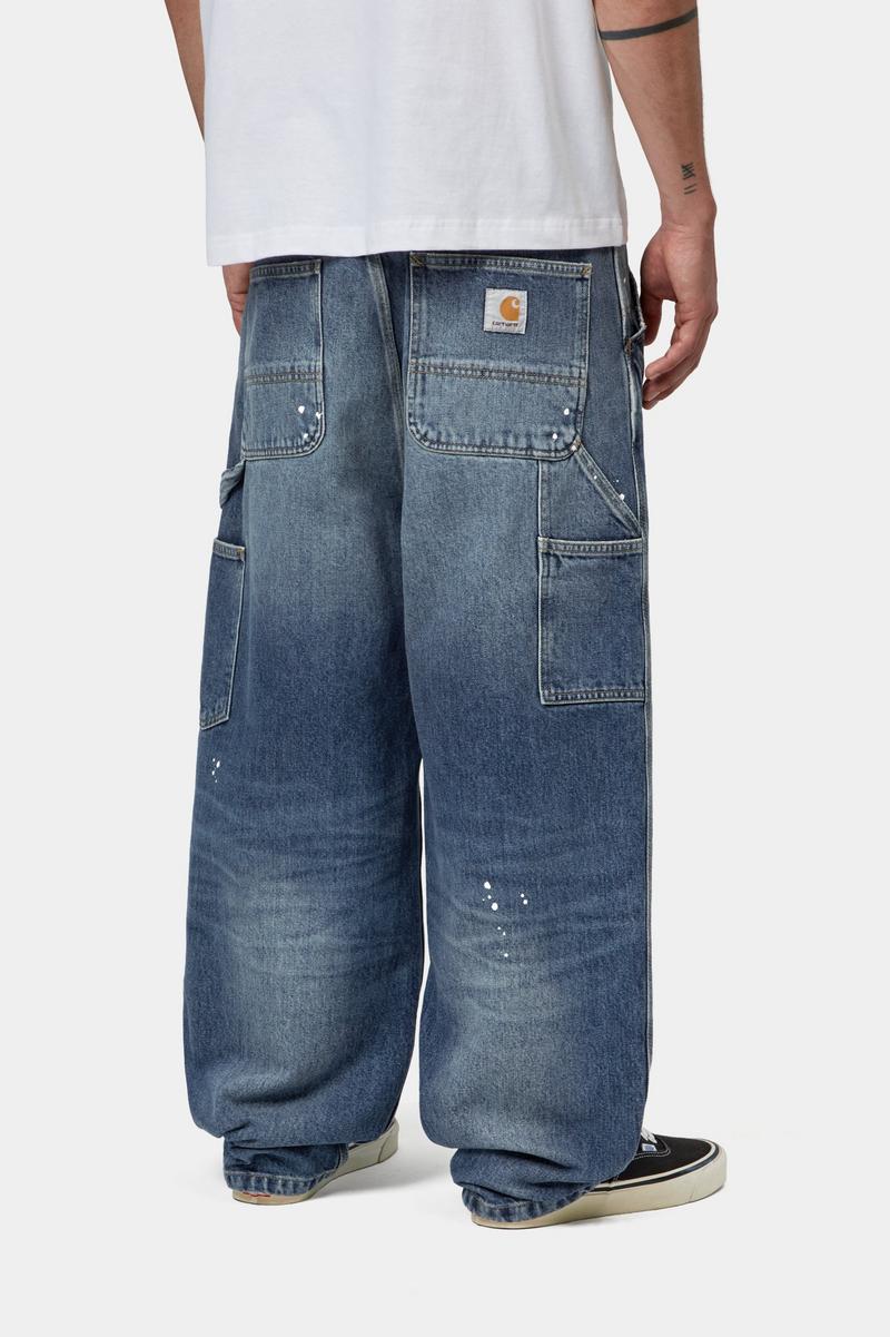 Carhartt OG Single Knee Pant - Blue, Destroy wash, splatter