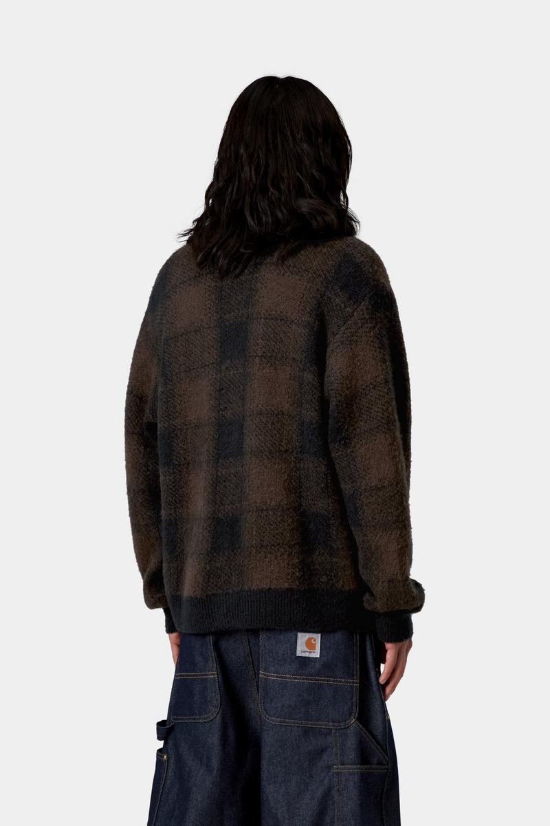 Carhartt Everson Cardigan - Everson Jacquard, Black / Palisander