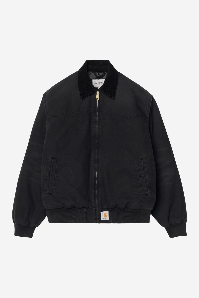 Carhartt OG Santa Fe Jacket - Black / Black, Stone canvas