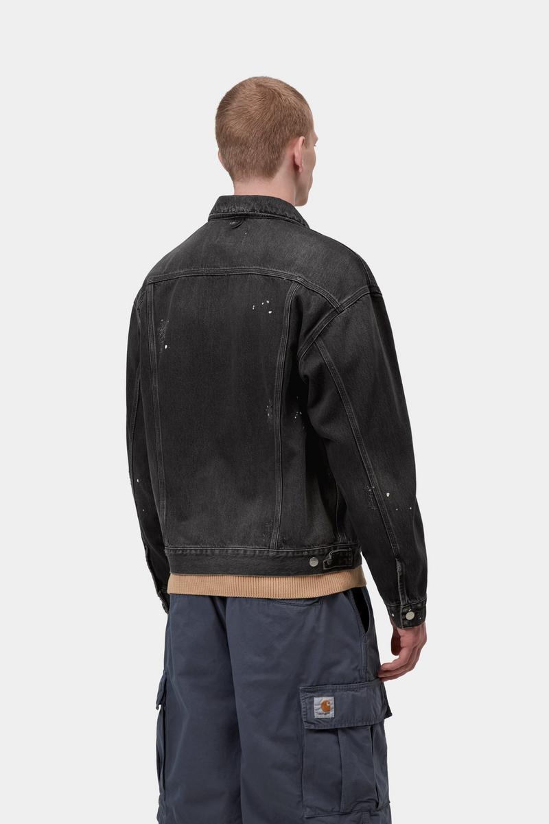 Carhartt Helston Jacket - Black, Destroy wash, splatter