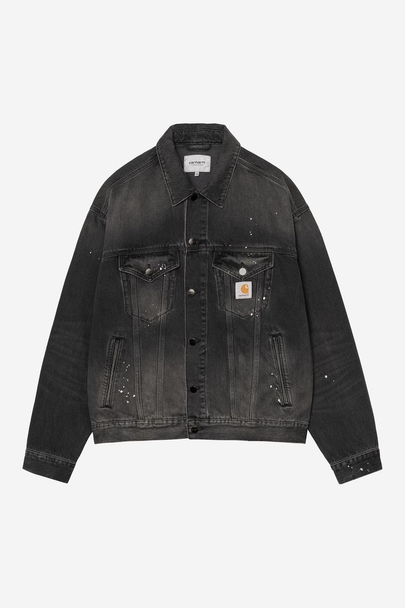 Carhartt Helston Jacket - Black, Destroy wash, splatter