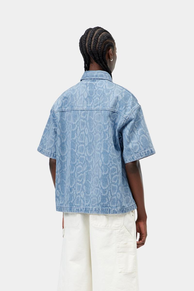 Carhartt S/S Snake Lovilia Shirt - Snake Camo, Blue, Bleached