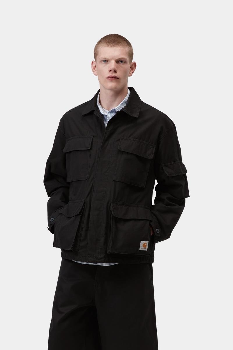 Carhartt Mandelson Jacket - Black, Garment dyed