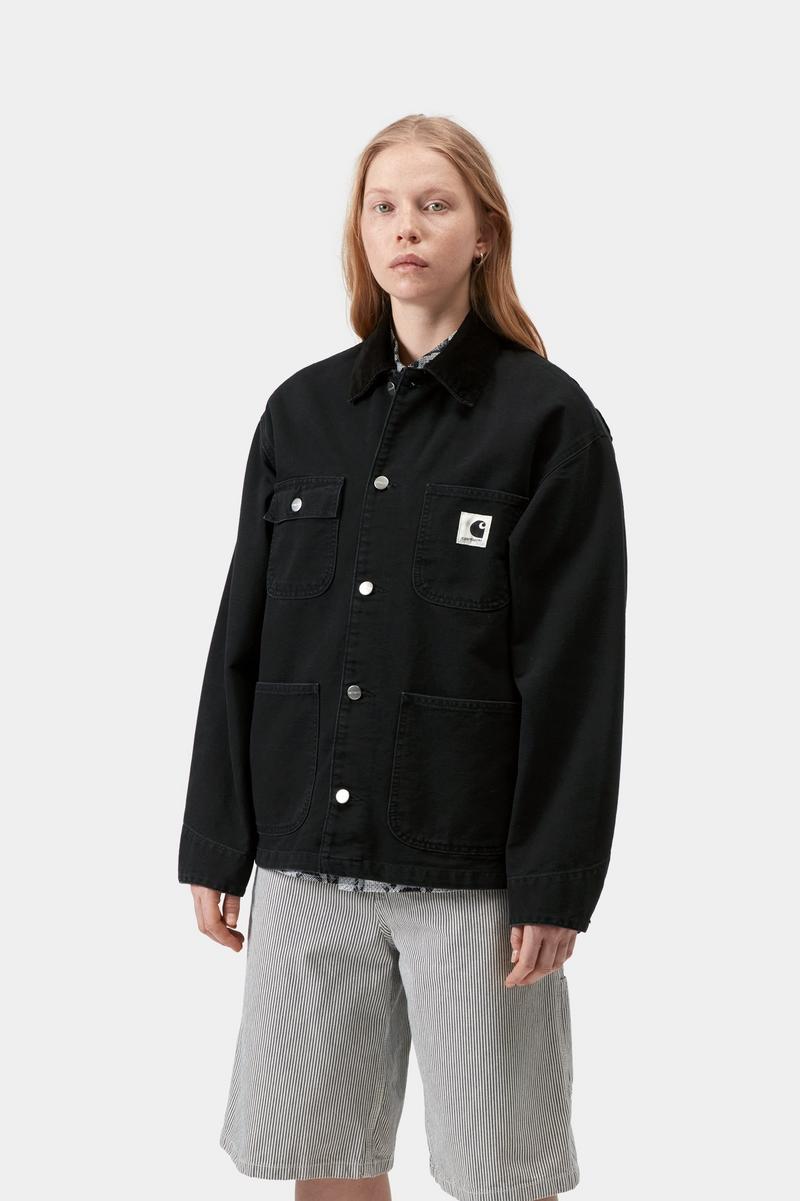 Carhartt OG Michigan Coat - Black / Black, Stone canvas
