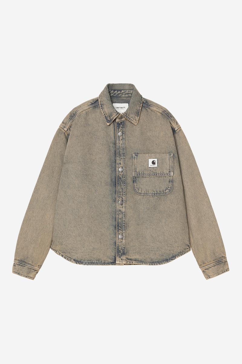 Carhartt Georgia Shirt Jac - Blue / Leather, Garment dyed