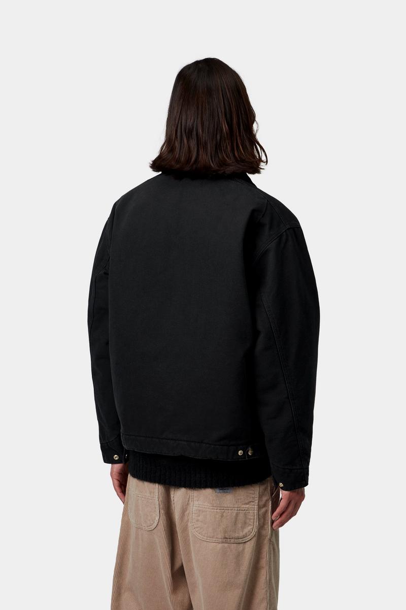 Carhartt OG Detroit Jacket - Black / Black, Stone canvas