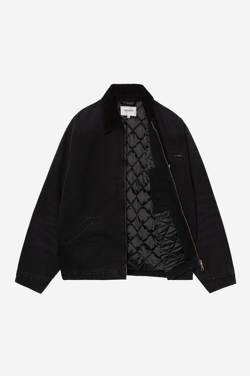 Carhartt OG Detroit Jacket - Black / Black, Stone canvas