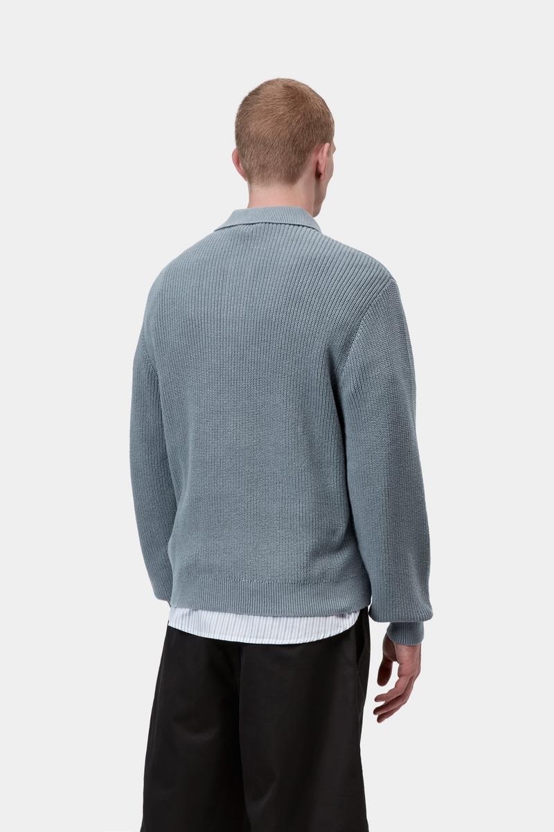 Carhartt L/S Miles Polo - Shady Blue