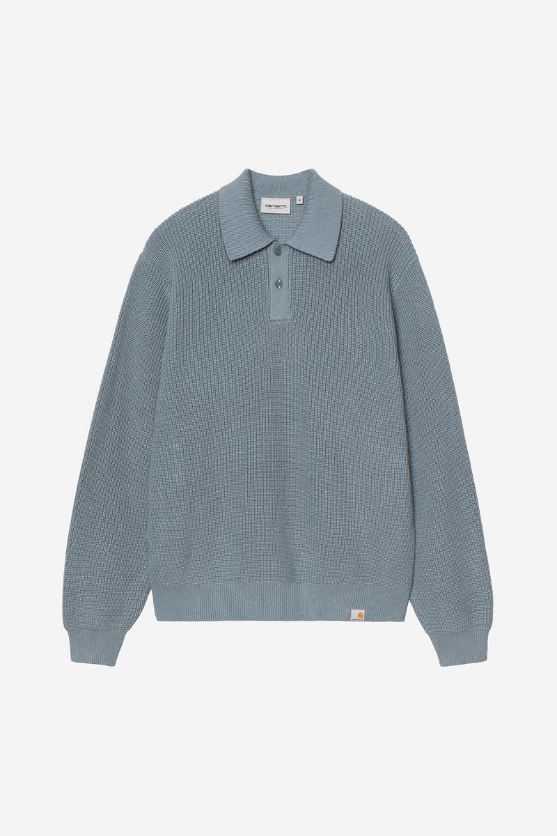 Carhartt L/S Miles Polo - Shady Blue