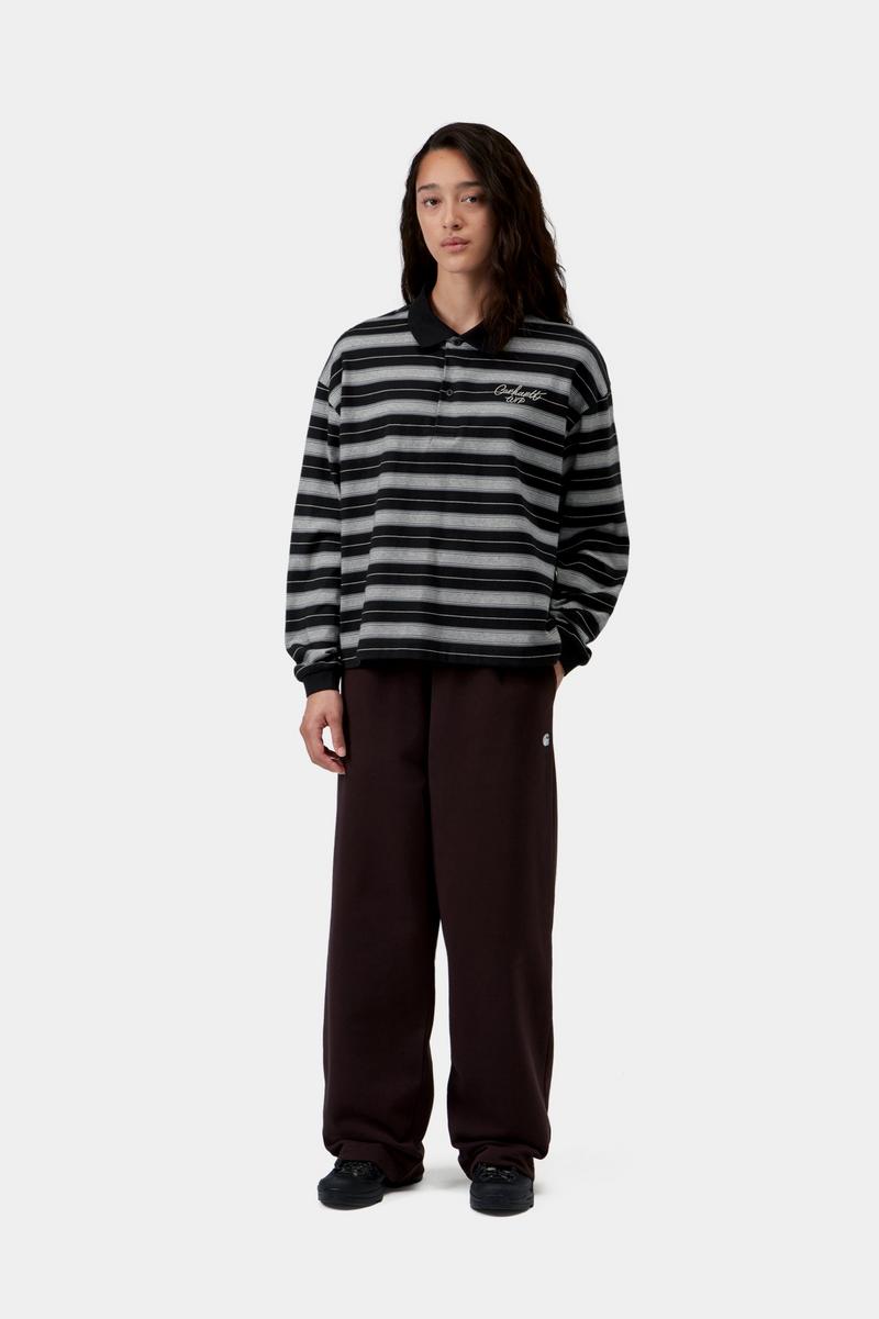 Carhartt L/S Bronson Polo - Bronson Stripe, Black