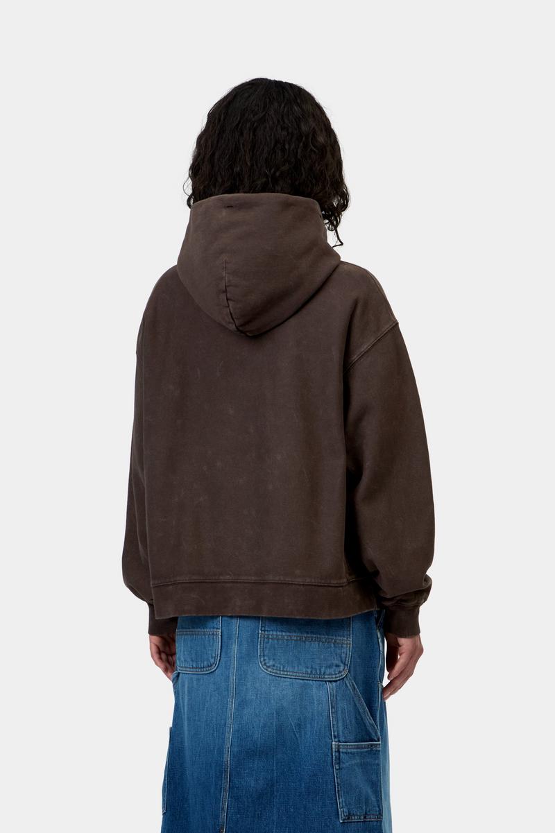 Carhartt Hooded Lambert Sweatshirt - Tobacco, Moon wash