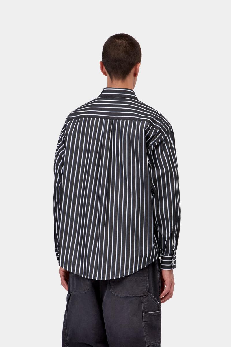 Carhartt L/S Gowan Shirt - Gowan Stripe, Black