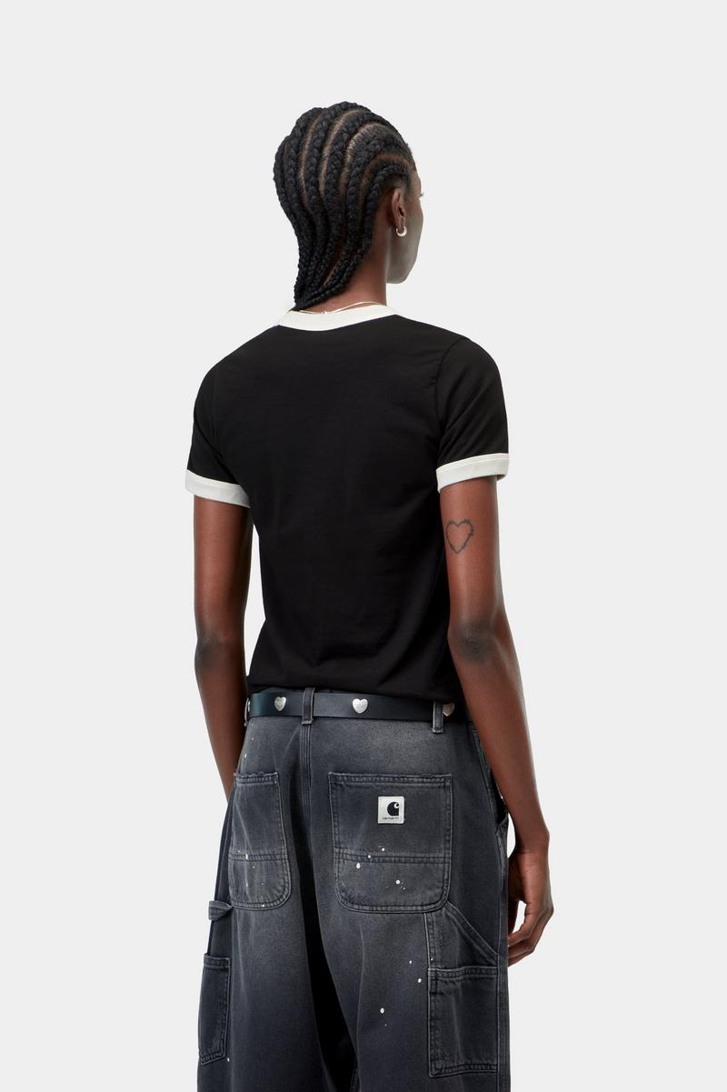 Carhartt S/S Outlaw Star Ringer T-Shirt - Black / Wax, Heavy stone wash