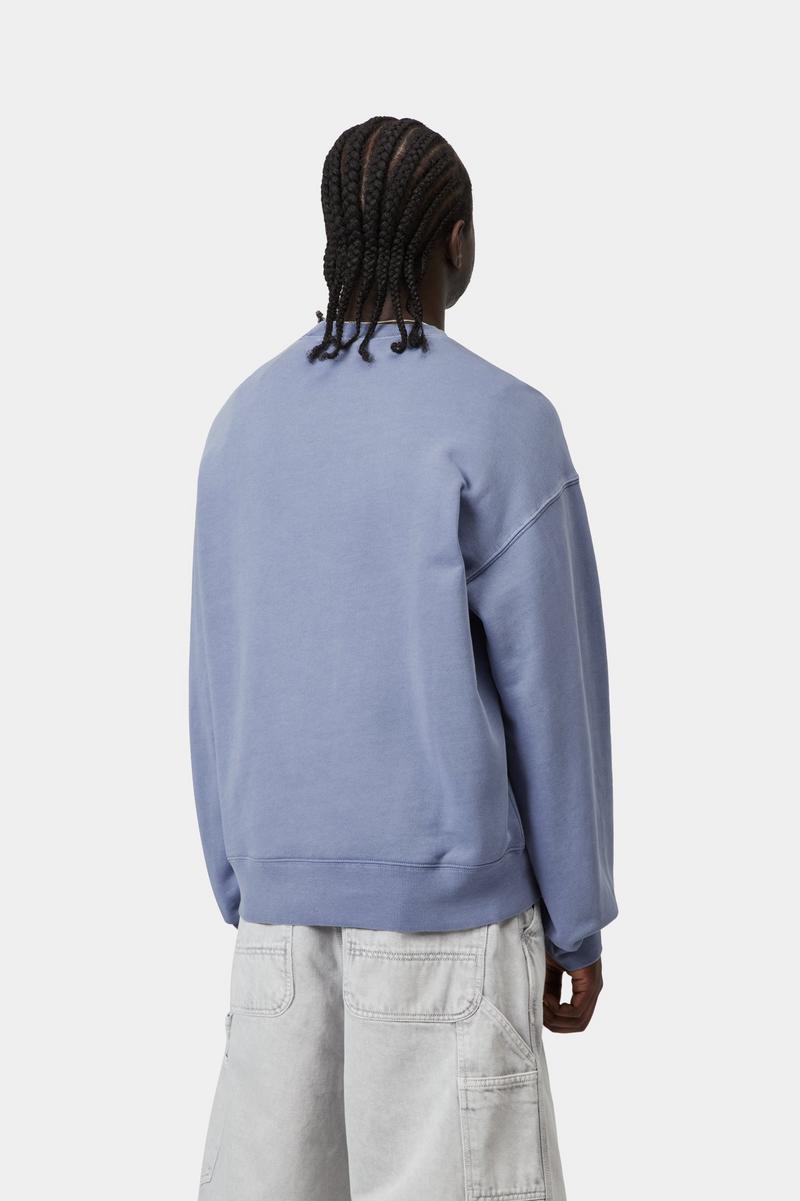 Carhartt Nelson Sweatshirt - Gentle Blue, Garment dyed