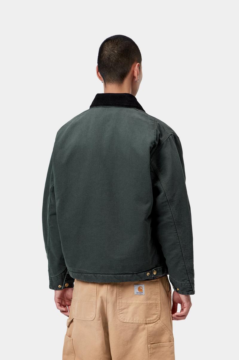 Carhartt OG Detroit Jacket - Raven / Black, Stone canvas